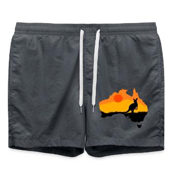 Kangoroo Australien Tiere Tier Wildnis - Badeshorts - Anthrazit - Vorne - AI Model Male 185 light (185cm)