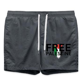 Free Palestine - Badeshorts - Anthrazit - Vorne - AI Model Male 185 light (185cm)
