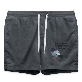 I will poop on everything you love - Taube - Badeshorts - Anthrazit - Vorne - AI Model Male 185 light (185cm)