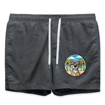 Southern Hound Dog Breed Cartoon Sunglasses Beach - Swim Trunks - anthracite - Front - AI Model Male 185 light (185cm)