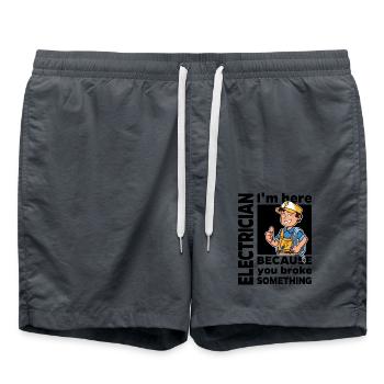 Electrician - I'm here because you broke something - Badeshorts - Anthrazit - Vorne - AI Model Male 185 light (185cm)