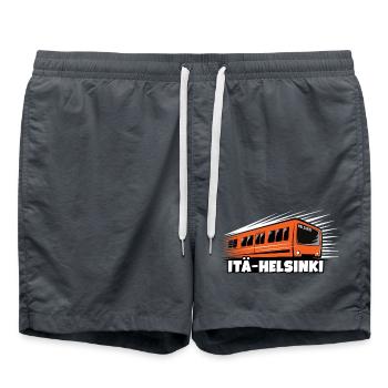 METRO ITÄ-HELSINKI T-Shirts, Hoodies, Geschenke, etc. - Badeshorts - Anthrazit - Vorne - AI Model Male 185 light (185cm)