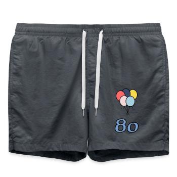 80. 80 ANS. 80e ANNIVERSAIRE. ANNIVERSAIRE 80 ANS. - Short de bain - charbon - Devant - AI Model Male 185 light (185cm)