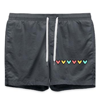 100. 100 JAHRE. 100-JÄHRIGES JUBILÄUM. 100. GEBURTSTAG - Badeshorts - Anthrazit - Vorne - AI Model Male 185 light (185cm)