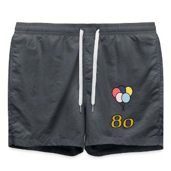 80. 80 ANS. 80e ANNIVERSAIRE. ANNIVERSAIRE 80 ANS. - Short de bain - charbon - Devant - AI Model Male 185 light (185cm)