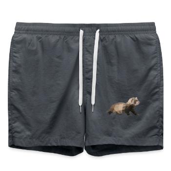 Verspieltes Frettchen Kaninchenjagd - Badeshorts - Anthrazit - Vorne - AI Model Male 185 light (185cm)