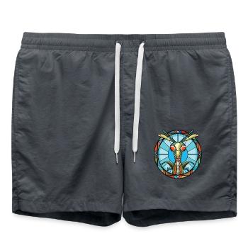 Gottesanbeterin Bunte Aquarell-Tier-Karikatur - Badeshorts - Anthrazit - Vorne - AI Model Male 185 light (185cm)
