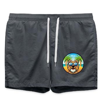 Barbet Hunderasse Cartoon Sonnenbrille Strand - Badeshorts - Anthrazit - Vorne - AI Model Male 185 light (185cm)