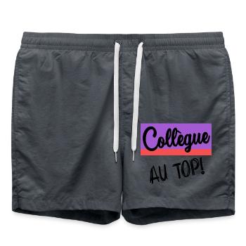 COLLEAGUE. START. EMPLOYMENT. HUMOR. MANAGER. CHIEF - Swim Trunks - anthracite - Front - AI Model Male 185 light (185cm)