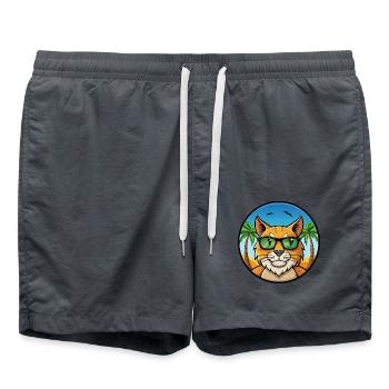 Eurasian Lynx Cat Breed Cartoon Lunettes de soleil Beach - Short de bain - charbon - Devant - AI Model Male 185 light (185cm)