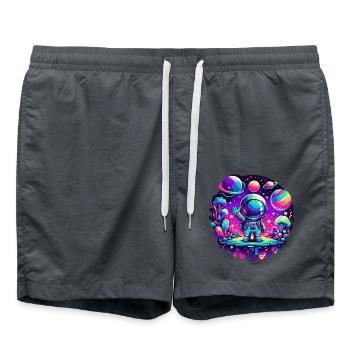 Kleiner Astronaut Pink – Magenta-Dschungel - Badeshorts - Anthrazit - Vorne - AI Model Male 185 light (185cm)