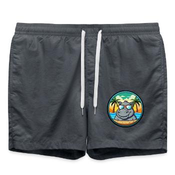 Nilpferd Lustige Cartoon Sommer Strand Sonnenbrille Cool - Badeshorts - Anthrazit - Vorne - AI Model Male 185 light (185cm)
