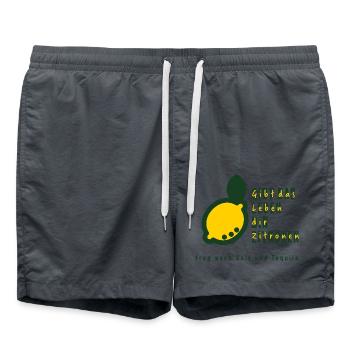 Tequila und Zitronen - Das Lebensmotto - Badeshorts - Anthrazit - Vorne - AI Model Male 185 light (185cm)