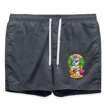 Lustige Einhorn Cartoon Sommer Strand Sonnenbrille - Badeshorts - Anthrazit - Vorne - AI Model Male 185 light (185cm)