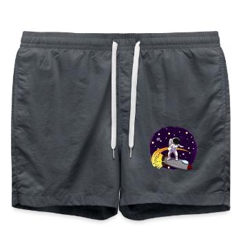 Astronaut Auf Rakete - Badeshorts - Anthrazit - Vorne - AI Model Male 185 light (185cm)