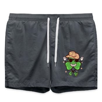 Ein glücklicher Cowboy Retro St Patty s Day - Badeshorts - Anthrazit - Vorne - AI Model Male 185 light (185cm)