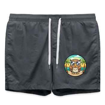 Owl Funny Cartoon Summer Beach Sunglasses Sticker - Swim Trunks - anthracite - Front - AI Model Male 185 light (185cm)
