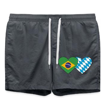 Brésil Bavière Drapeau Coeur - Short de bain - charbon - Devant - AI Model Male 185 light (185cm)