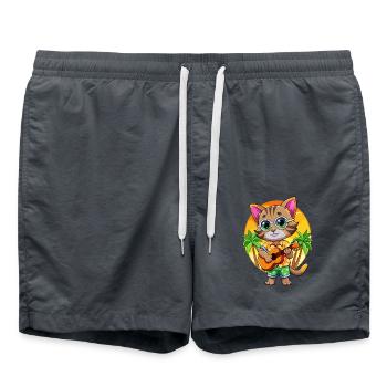 Lunettes de soleil de plage d’été de dessin animé de chaton drôle - Short de bain - charbon - Devant - AI Model Male 185 light (185cm)
