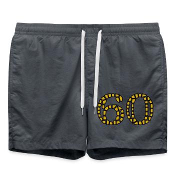 60. 60 ANS. 60e ANNIVERSAIRE. ANNIVERSAIRE 60 ANS. - Short de bain - charbon - Devant - AI Model Male 185 light (185cm)