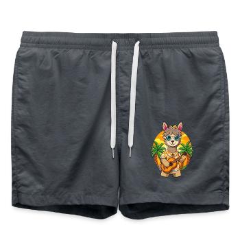 Lustige Alpaka Cartoon Sommer Strand Sonnenbrille - Badeshorts - Anthrazit - Vorne - AI Model Male 185 light (185cm)