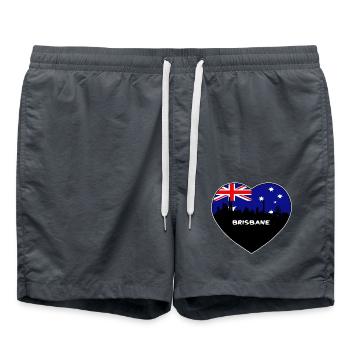 Brisbane Australien Flagge Skyline Reise Souvenir - Badeshorts - Anthrazit - Vorne - AI Model Male 185 light (185cm)