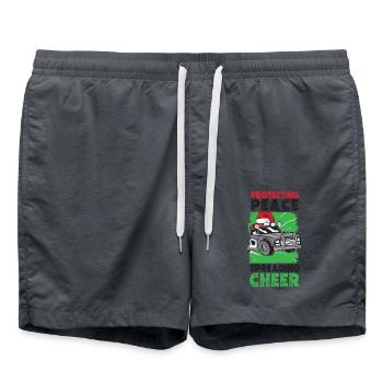 Schutz des Friedens Freude verbreiten Polizei Weih - Badeshorts - Anthrazit - Vorne - AI Model Male 185 light (185cm)
