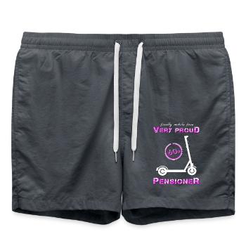 Rentnerin Rentner - Badeshorts - Anthrazit - Vorne - AI Model Male 185 light (185cm)