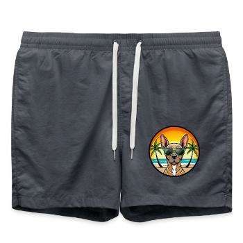 Inka Unbehaarte Hunderasse Cartoon Sonnenbrille Strand - Badeshorts - Anthrazit - Vorne - AI Model Male 185 light (185cm)