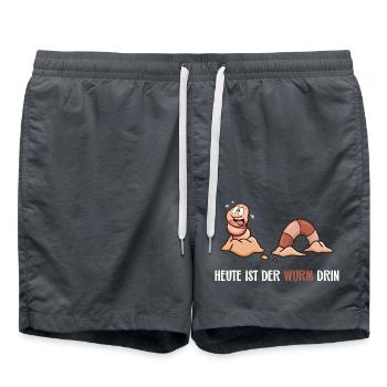 Heute ist der Wurm drin - Badeshorts - Anthrazit - Vorne - AI Model Male 185 light (185cm)