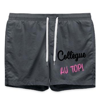 KOLLEGE. HUMOR. RUHESTAND. RUHESTAND. PENSIONIERT - Badeshorts - Anthrazit - Vorne - AI Model Male 185 light (185cm)