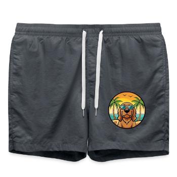 Bloodhound Chien Race Dessin Animé Lunettes De Soleil Plage - Short de bain - charbon - Devant - AI Model Male 185 light (185cm)