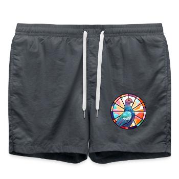 Taube Buntglas Bunte Karikatur Kawaii Anima - Badeshorts - Anthrazit - Vorne - AI Model Male 185 light (185cm)