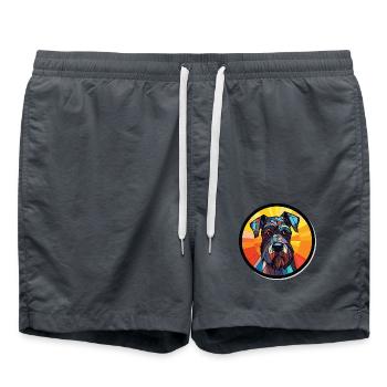 Deutsch Kurzhaar Vorstehhund Rasse Aquarell - Badeshorts - Anthrazit - Vorne - AI Model Male 185 light (185cm)