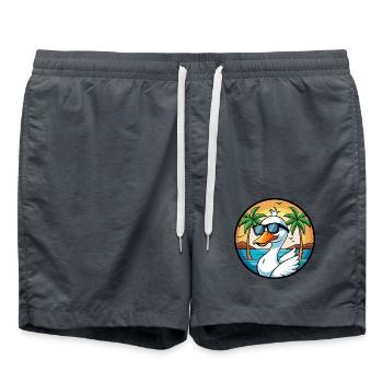 Cygne Drôle Dessin Animé Plage D’été Lunettes De Soleil Autocollant - Short de bain - charbon - Devant - AI Model Male 185 light (185cm)