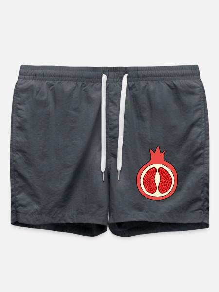 Granatapfel Apfel Frucht rot rote Früchte vegan - Badeshorts - Anthrazit