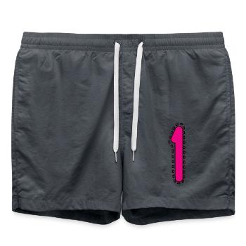 1. 1 AN. 1er ANNIVERSAIRE. ANNIVERSAIRE 1 AN - Short de bain - charbon - Devant - AI Model Male 185 light (185cm)
