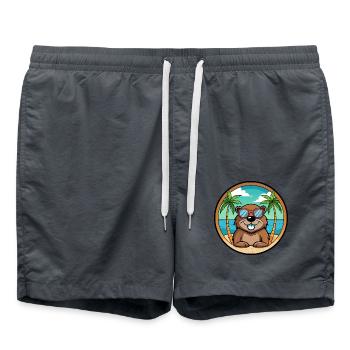 Biber Lustige Cartoon Sommer Strand Sonnenbrille Cool - Badeshorts - Anthrazit - Vorne - AI Model Male 185 light (185cm)