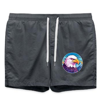 Adler Aquarell Karikatur Kawaii Haustier Tier Farbefu - Badeshorts - Anthrazit - Vorne - AI Model Male 185 light (185cm)