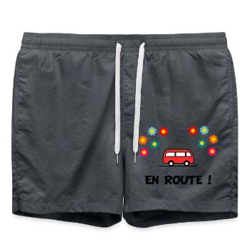 SURFEN. VAN. SPORT. JAHRESTAG. PENSIONIERUNG. HUMOR. - Badeshorts - Anthrazit - Vorne - AI Model Male 185 light (185cm)