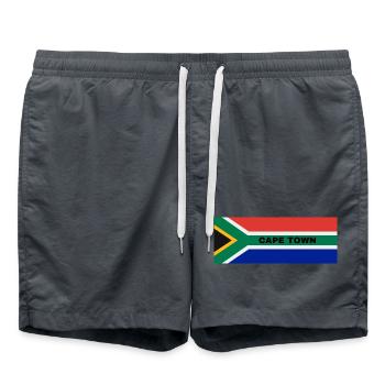 Cape Town City in South African Flag - Swim Trunks - anthracite - Front - AI Model Male 185 light (185cm)