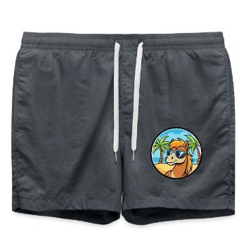 Pony Lustige Cartoon Sommer Strand Sonnenbrille Aufkleber - Badeshorts - Anthrazit - Vorne - AI Model Male 185 light (185cm)