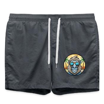 Baboon Funny Cartoon Summer Beach Sunglasses Cool - Swim Trunks - anthracite - Front - AI Model Male 185 light (185cm)