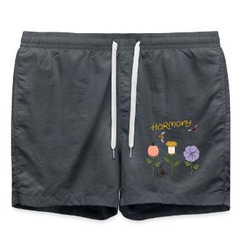 Harmony Flowers - Swim Trunks - anthracite - Front - AI Model Male 185 light (185cm)