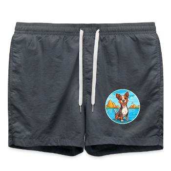 St Miguel Cattle Hund Rasse Cartoon Kawaii Clipart - Badeshorts - Anthrazit - Vorne - AI Model Male 185 light (185cm)