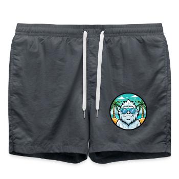 Yeti Lustige Cartoon Sommer Strand Sonnenbrille Aufkleber - Badeshorts - Anthrazit - Vorne - AI Model Male 185 light (185cm)