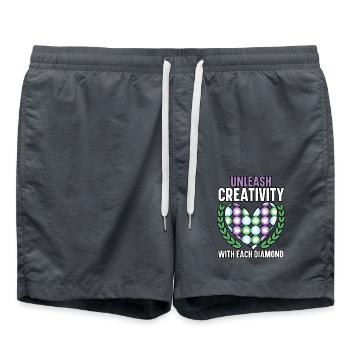 Diamantmalerei Handwerkszeug Diamantmaler - Badeshorts - Anthrazit - Vorne - AI Model Male 185 light (185cm)