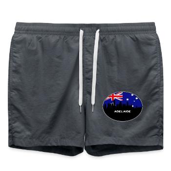 Adelaide Australien Flagge Skyline Silhouette Reisen - Badeshorts - Anthrazit - Vorne - AI Model Male 185 light (185cm)