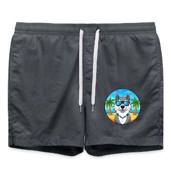 Seppala Sibirische Schlittenhunderasse Cartoon Sonnenbrille - Badeshorts - Anthrazit - Vorne - AI Model Male 185 light (185cm)