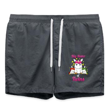 Big Sister Of Twins Unicorn - Badeshorts - Anthrazit - Vorne - AI Model Male 185 light (185cm)